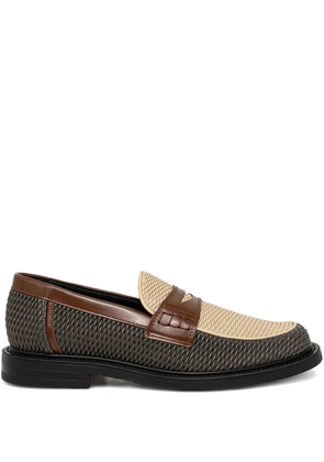 Filling Pieces Reed woven-panel loafers - Neutrals