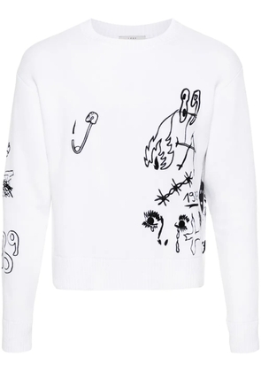 1989 STUDIO embroidery crew-neck sweater - White