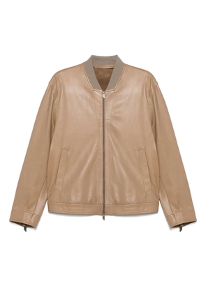 Salvatore Santoro cuff-zipped leather jacket - Neutrals