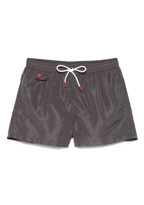 Kiton logo-embroidered swim shorts - Grey