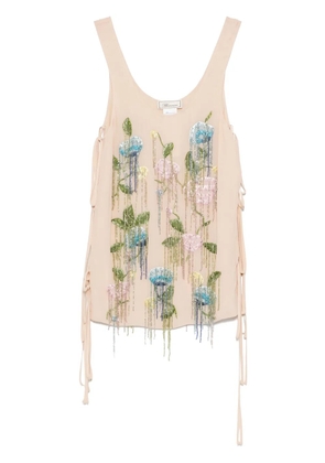 Blumarine bead-tassel top - Neutrals
