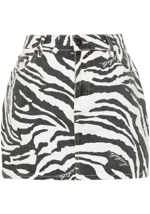 ROTATE BIRGER CHRISTENSEN zebra-print organic cotton mini skirt - Black