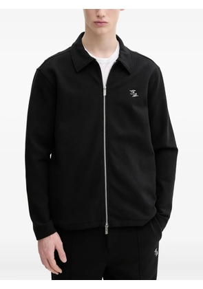Filling Pieces zip-front collared shirt jacket - Black