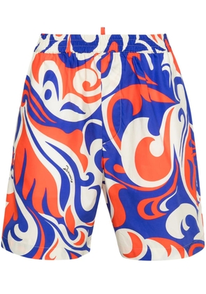 DSQUARED2 Palms Beach Waves cotton shorts - Blue