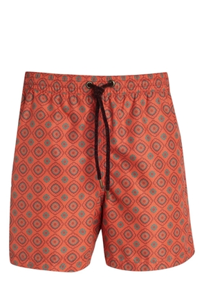 4FF geometric-print swim shorts - Red