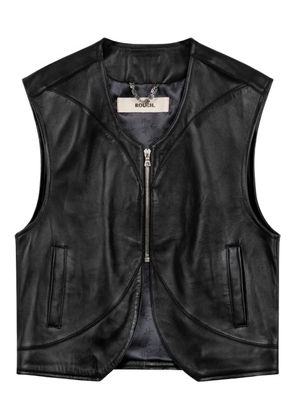 ROUGH. leather vest - Black