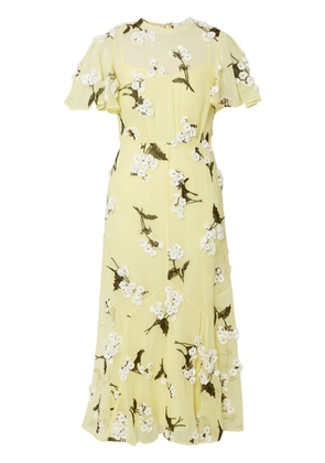 ERDEM short-sleeve midi dress - Yellow