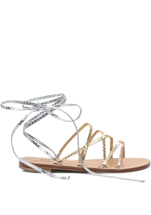 Emanuela Caruso tie-fastening sandals - Gold