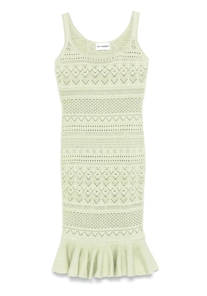DES PHEMMES openwork knitted midi dress - Green