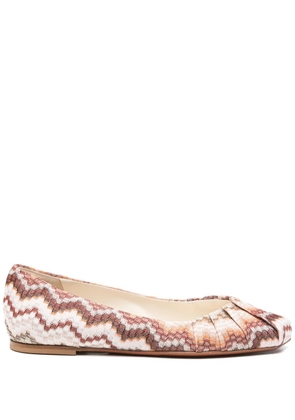 Missoni zigzag ballet flats - Brown