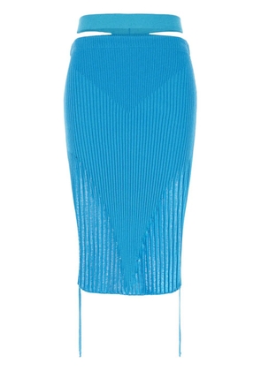 ANDREĀDAMO ribbed knit pencil skirt - Blue