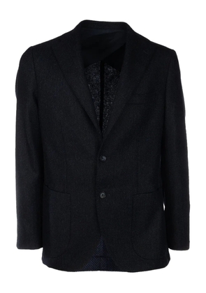 4FF herringbone notched blazer - Blue