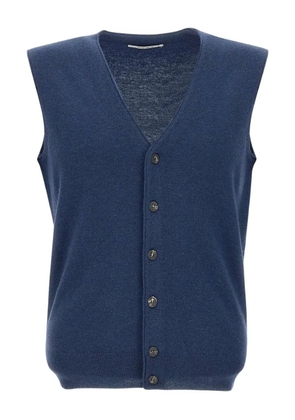 Kangra wool sleeveless cardigan - Blue