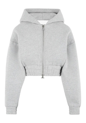 Manière De Voir Josiane zip-fastening relaxed-fit grey crop sweatshirt
