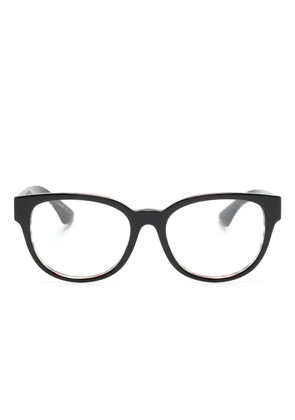 Burberry Eyewear checked oval-frame glasses - Black
