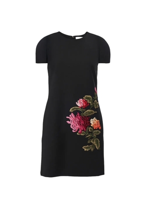 Carolina Herrera chrysanthemum-embroidered mini dress - Black