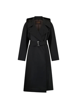 Moorer hooded belted coat - Black