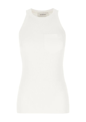 Sportmax fine-ribbed tank top - White