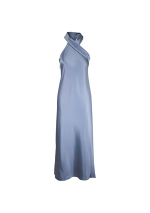 Galvan London sleeveless halterneck dress - Blue