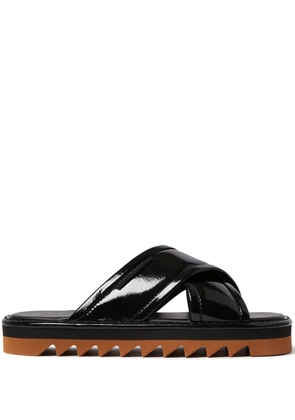 Stella McCartney patent-finish slides - Black