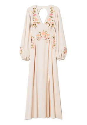 TWINSET floral-embroidery maxi dress - Neutrals