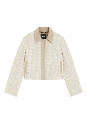 BOSS tweed cropped jacket - Neutrals