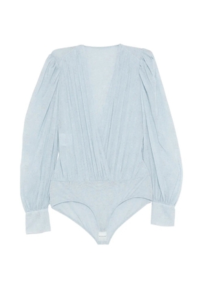 Alberta Ferretti V-neck pleated top - Blue