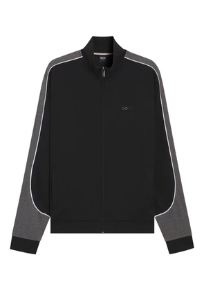 BOSS logo-lettering track jacket - Black