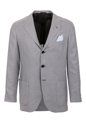 Kiton houndstooth pocket blazer - Grey