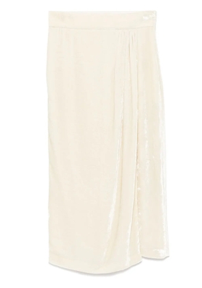 Blumarine velvet midi skirt - White