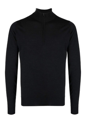 John Smedley zip-neck long-sleeve sweater - Black