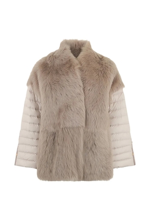 Moorer fur quilted jacket - Neutrals