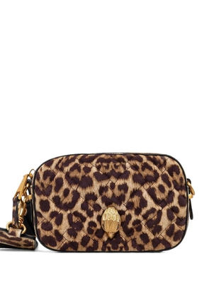 Kurt Geiger London small quilted leopard-print crossbody bag - Brown
