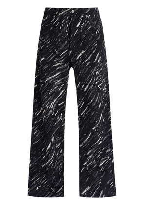 Marni flocked wide-leg jeans - Black