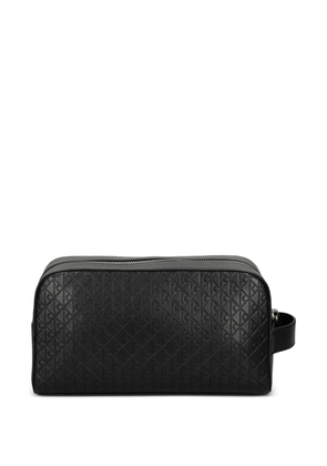 Calvin Klein embossed-pattern zip wash bag - Black