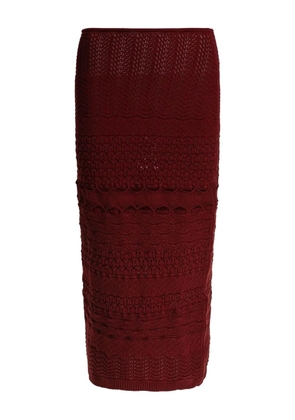 Elie Saab crochet-knit skirt - Red
