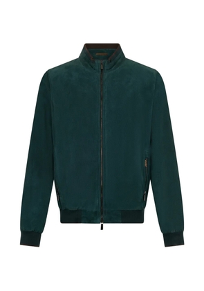 Moorer zip-up suede jacket - Green