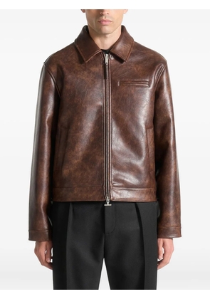 Manière De Voir Laurent leather jacket - Brown