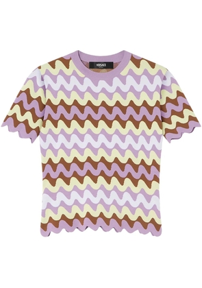 Versace Wave jacquard knitted T-shirt - Purple