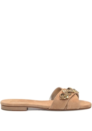 Emanuela Caruso crystal-embellished sandals - Brown