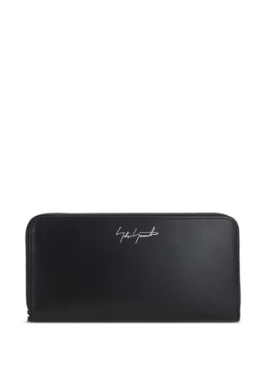 Discord Yohji Yamamoto logo-print leather wallet - Black