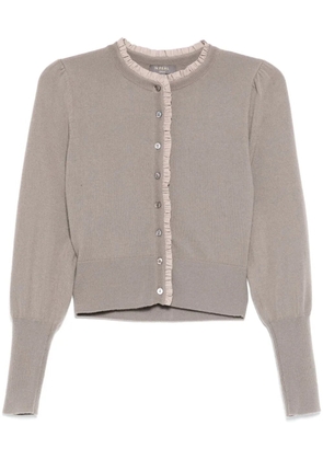 N.Peal Ruffle Trim cardigan - Brown