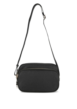 Borbonese zip-top leather shoulder bag - Black