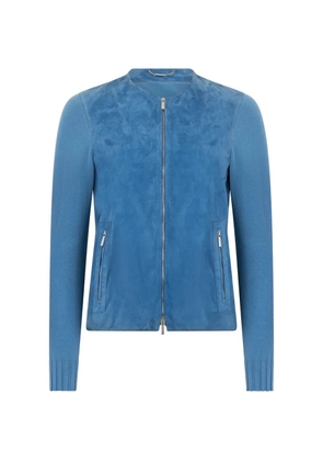 Moorer Erica panelled cardigan - Blue