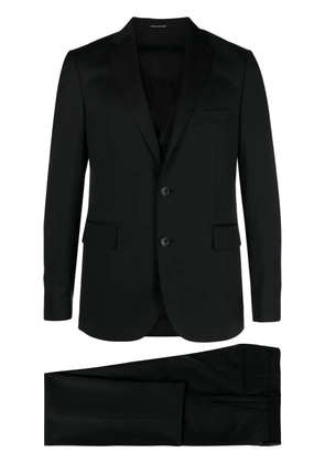 Tagliatore single-breast virgin-wool suit - Black