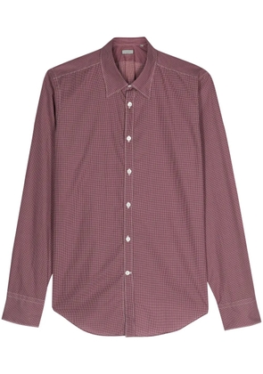 Canali geometric-pattern cotton shirt - Red