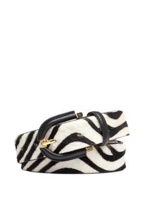 Lancel Ardillon zebra-print leather belt - Black