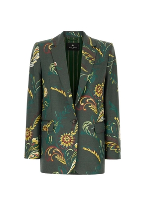 ETRO floral-print blazer - Green