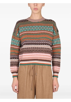 Ballantyne patterned long-sleeve sweater - Brown