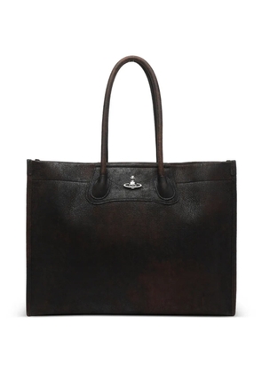 Vivienne Westwood Troy logo-plaque tote bag - Brown